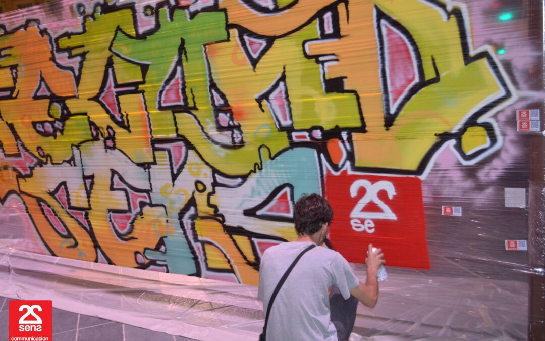Street art & cello graff – Second Sens | Lancement branche street marketing – Nice 2013