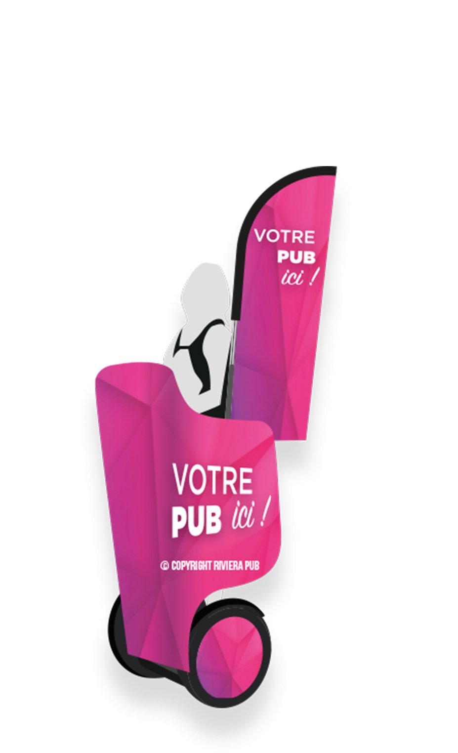 rivierapub_street-marketing-nice_segway_drapeau voile_ Segway Drapeau Riviera Pub