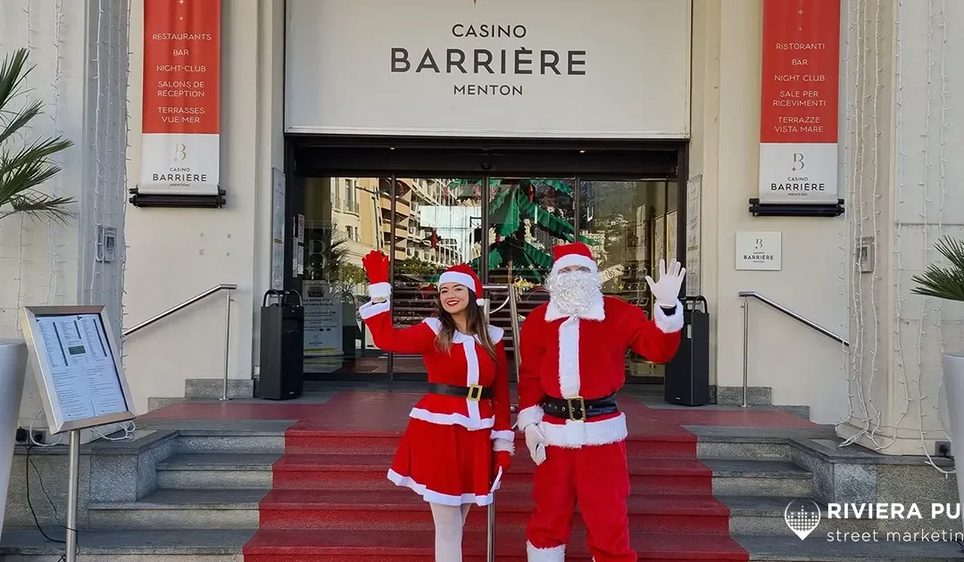 Casino Barrière – Street Marketing festif à Menton pour le Pack Happy Christmas