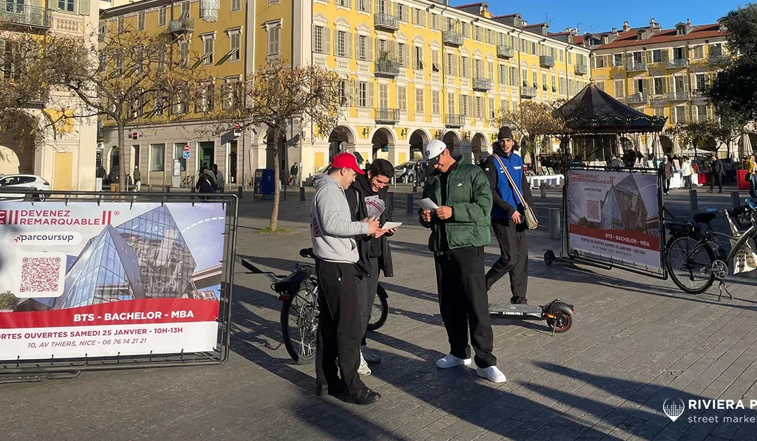 IDRAC Business School – Campagne de Street Marketing à Nice pour les Journées Portes Ouvertes