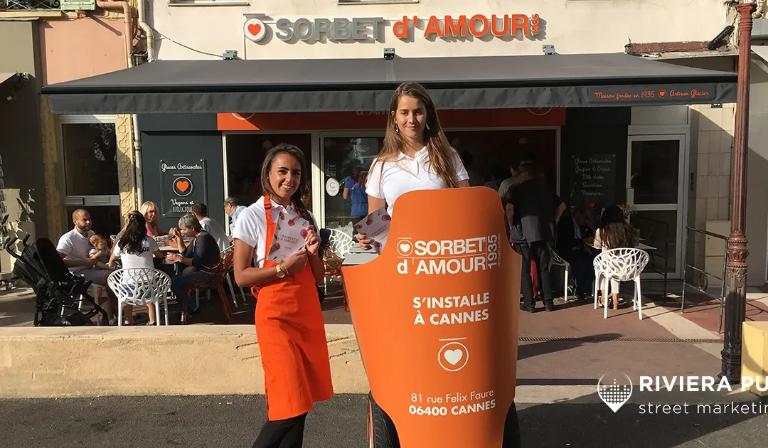 O Sorbet d’Amour – Street Marketing Gourmand à Cannes pour l’Ouverture de la Boutique